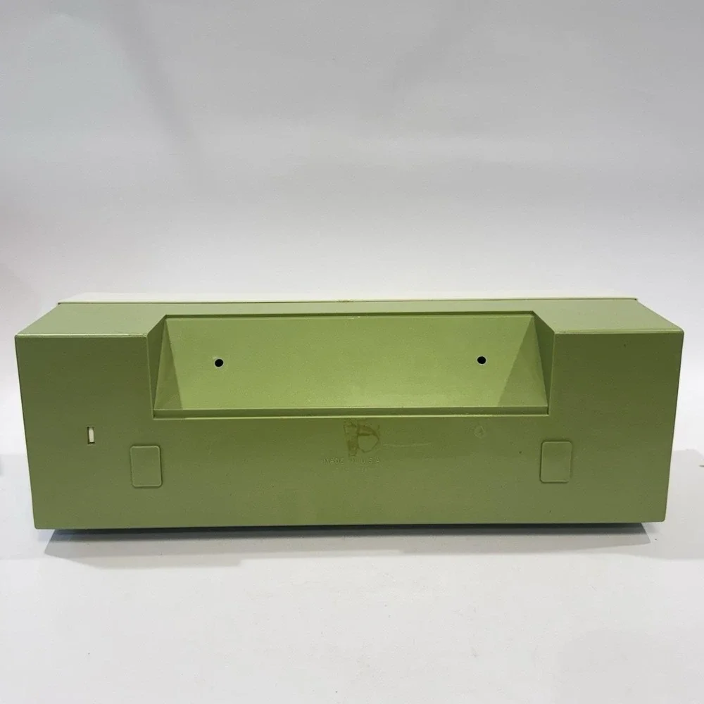 Vintage 70's Touch-n-Tear Automatic Foil Wrap Wax Dispenser Avocado Green IOB - Picture 4 of 15